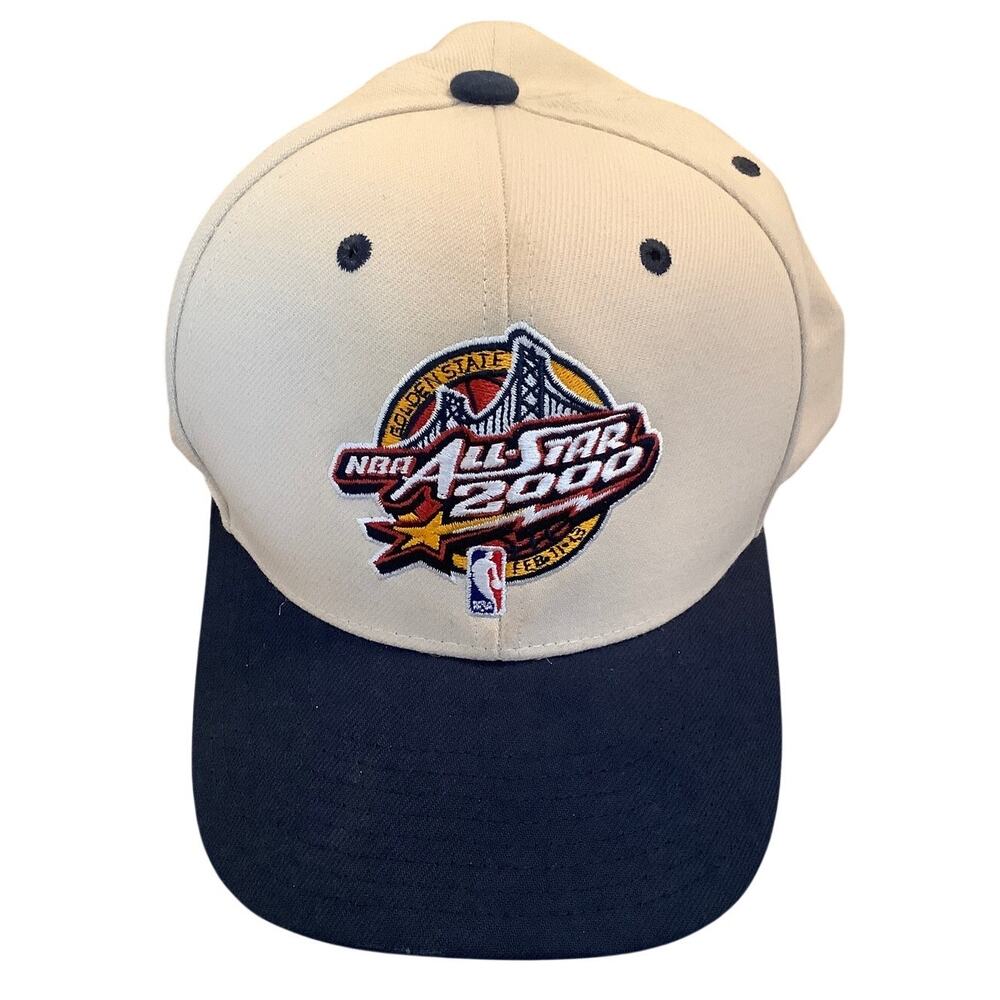 Mitchell Ness Cream Navy Golden State Warriors 2000 NBA All Star Game Hat A17-7